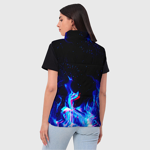 Женский жилет СИНИЙ ОГОНЬ ГЛИТЧ / 3D-Черный – фото 4