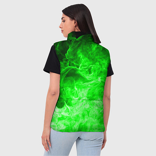 Женский жилет ОГОНЬ GREEN NEON / 3D-Черный – фото 4
