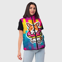 Женский жилет Милый корги, цвет: 3D-красный — фото 2
