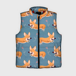 Женский жилет Корги с бабочкой, цвет: 3D-красный