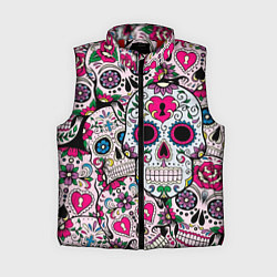 Женский жилет Весёлые черепа, цвет: 3D-красный