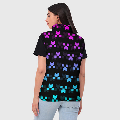 Женский жилет MINECRAFT CREEPER NEON / 3D-Черный – фото 4