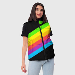 Женский жилет НЕОНОВЫЕ ЛИНИИ, цвет: 3D-красный — фото 2