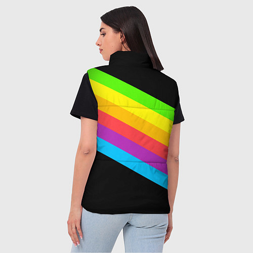 Женский жилет НЕОНОВЫЕ ЛИНИИ / 3D-Красный – фото 4