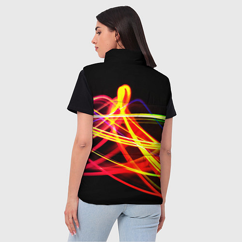 Женский жилет АБСТРАКТНЫЕ ЛУЧИ / 3D-Красный – фото 4