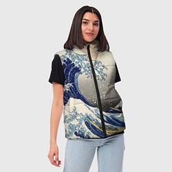 Женский жилет ЯПОНСКАЯ КАРТИНА, цвет: 3D-черный — фото 2