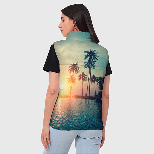 Женский жилет Пальмы / 3D-Черный – фото 4