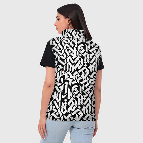 Женский жилет Шрифт на чёрном / 3D-Черный – фото 4