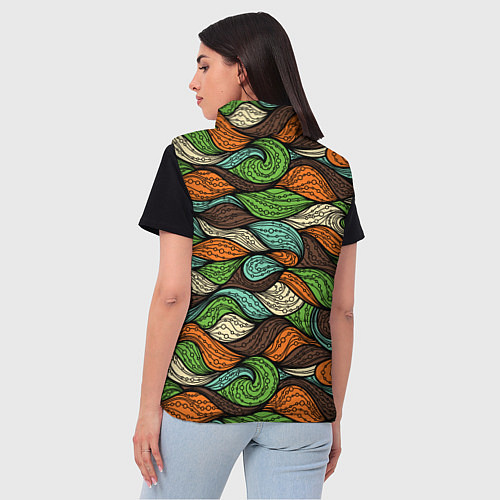 Женский жилет Абстрактные волны / 3D-Черный – фото 4