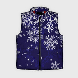 Женский жилет Новогодние снежинки, цвет: 3D-красный