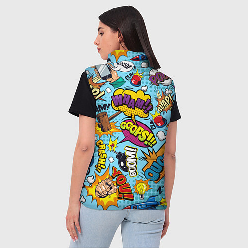 Женский жилет Pop art comics / 3D-Черный – фото 4