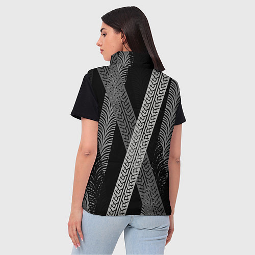 Женский жилет Следы шин / 3D-Черный – фото 4