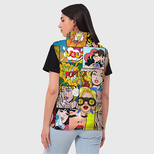 Женский жилет Pop Art / 3D-Черный – фото 4