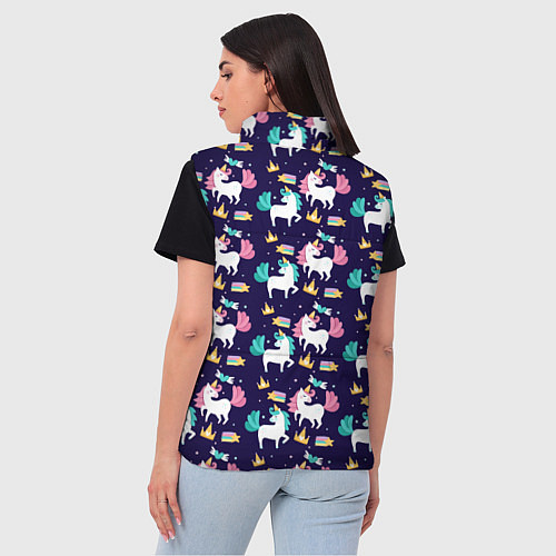 Женский жилет Unicorn pattern / 3D-Черный – фото 4