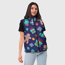 Женский жилет Новый Год, цвет: 3D-светло-серый — фото 2