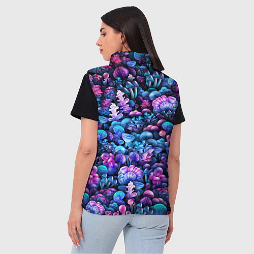 Женский жилет Волшебные грибы / 3D-Черный – фото 4