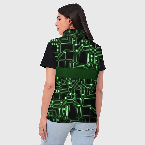 Женский жилет Неоновая схема / 3D-Черный – фото 4