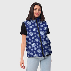 Женский жилет Снежинки, цвет: 3D-черный — фото 2