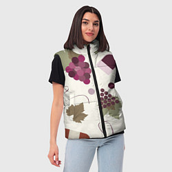 Женский жилет Виноград и винишко, цвет: 3D-светло-серый — фото 2