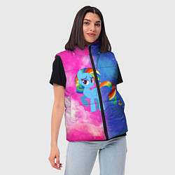 Женский жилет Радуга Дэш, цвет: 3D-светло-серый — фото 2
