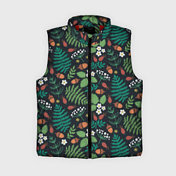 Женский жилет Лесные листочки цветочки, цвет: 3D-красный