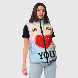 Женский жилет Love you I, цвет: 3D-красный — фото 2