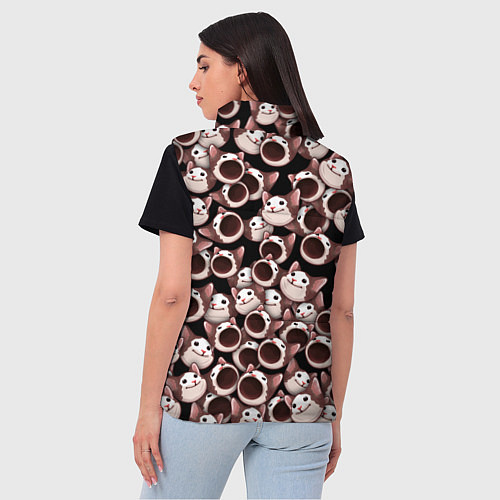 Женский жилет Popping cats / 3D-Черный – фото 4