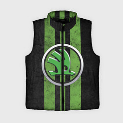 Женский жилет Skoda Green Logo Z, цвет: 3D-черный