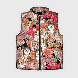 Женский жилет Корги & Цветы