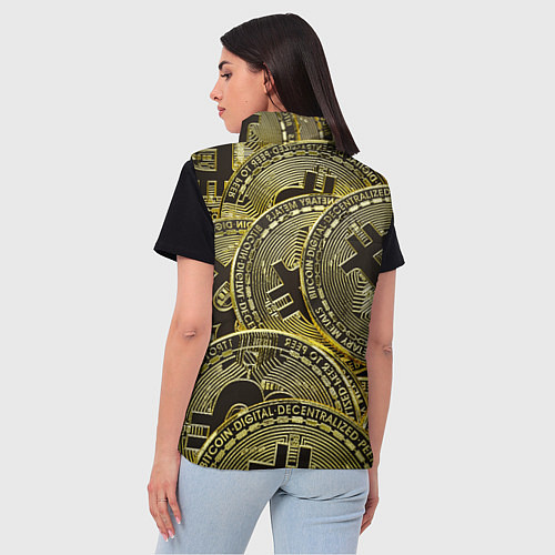 Женский жилет БИТКОИНЫ МОНЕТЫ / 3D-Красный – фото 4