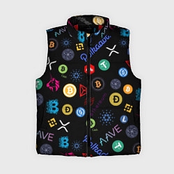 Женский жилет BITCOIN PATTERN БИТКОИН Z, цвет: 3D-красный