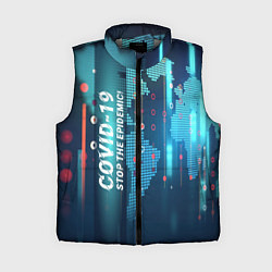 Женский жилет Stop Covid-19, цвет: 3D-светло-серый