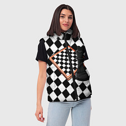 Женский жилет Шахматы, цвет: 3D-черный — фото 2
