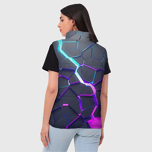 Женский жилет НЕОНОВЫЙ РАЗЛОМ 3Д РАЗЛОМ / 3D-Черный – фото 4