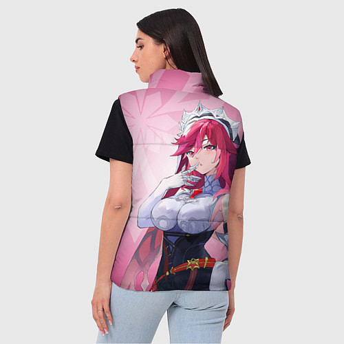 Женский жилет GENSHIN IMPACT, РОЗАРИЯ / 3D-Черный – фото 4