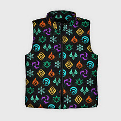 Женский жилет GENSHIN IMPACT ЭМБЛЕМЫ, цвет: 3D-черный