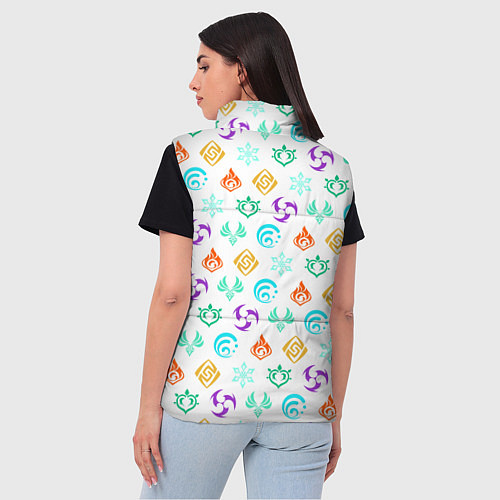 Женский жилет GENSHIN IMPACT ЭМБЛЕМЫ / 3D-Светло-серый – фото 4