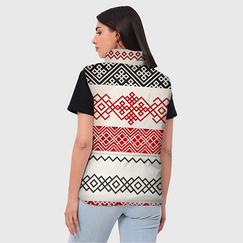 Женский жилет Славянский узор красно-черный / 3D-Черный – фото 4