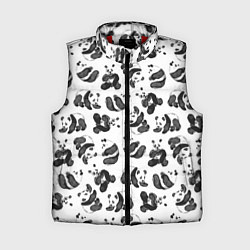 Женский жилет Акварельные панды паттерн, цвет: 3D-красный