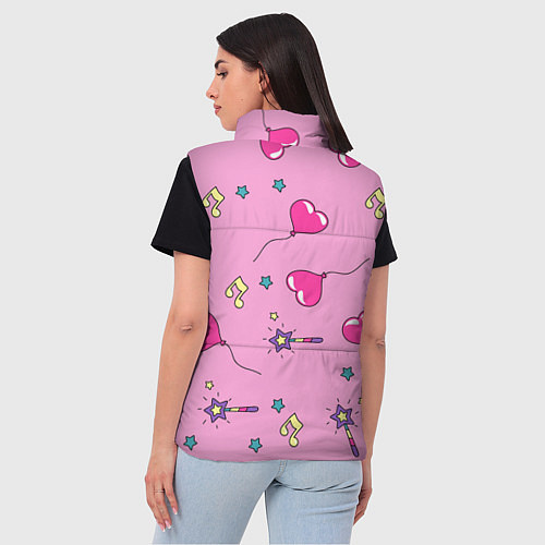 Женский жилет Единорог Радужный / 3D-Черный – фото 4