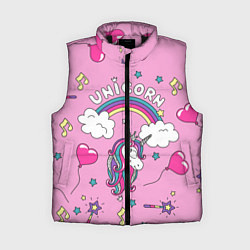 Женский жилет Единорог Радужный, цвет: 3D-черный