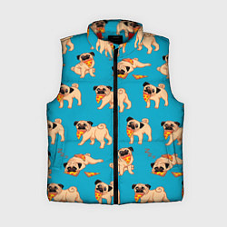 Женский жилет Мопсы с пиццей