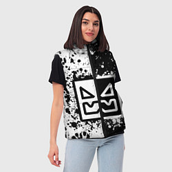 Женский жилет Geometry Dash: Black, цвет: 3D-светло-серый — фото 2