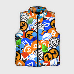Женский жилет КРИПТОВАЛЮТЫ CRYPTOCURRENCY, цвет: 3D-черный