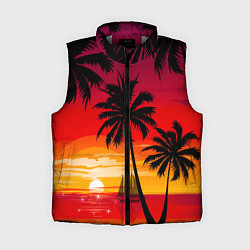 Женский жилет Гавайский закат, цвет: 3D-светло-серый