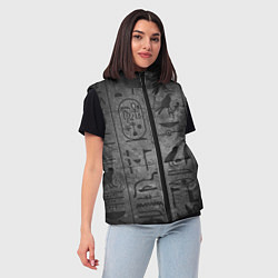 Женский жилет Египетские Иероглифы 3D, цвет: 3D-светло-серый — фото 2
