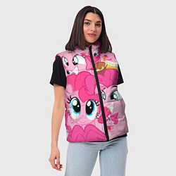 Женский жилет Pinkie Pie pattern, цвет: 3D-светло-серый — фото 2