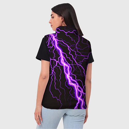 Женский жилет GENSHIN IMPACT МОЛНИЯ НЕОН / 3D-Черный – фото 4