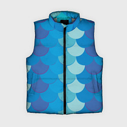 Женский жилет Синяя чешуя рыбы, цвет: 3D-светло-серый
