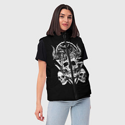 Женский жилет Черепа и Вороны Skulls Raven, цвет: 3D-черный — фото 2